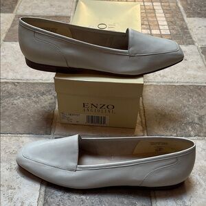 Enzo Angiolini Women's Light Cream Leather Loafers 7.5 NARROW